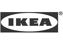 Logo IKEA in black and white.